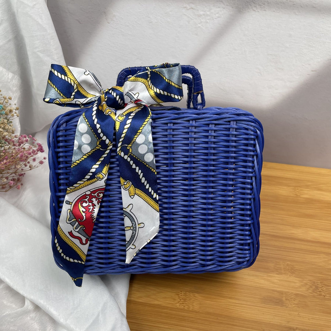 Women's braided handbag with decorative silk ribbon Stornfield