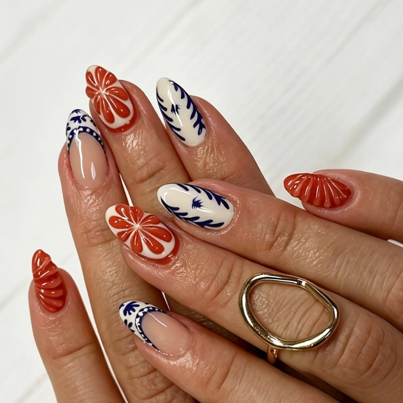 Artificial nail set with floral design Stornfield
