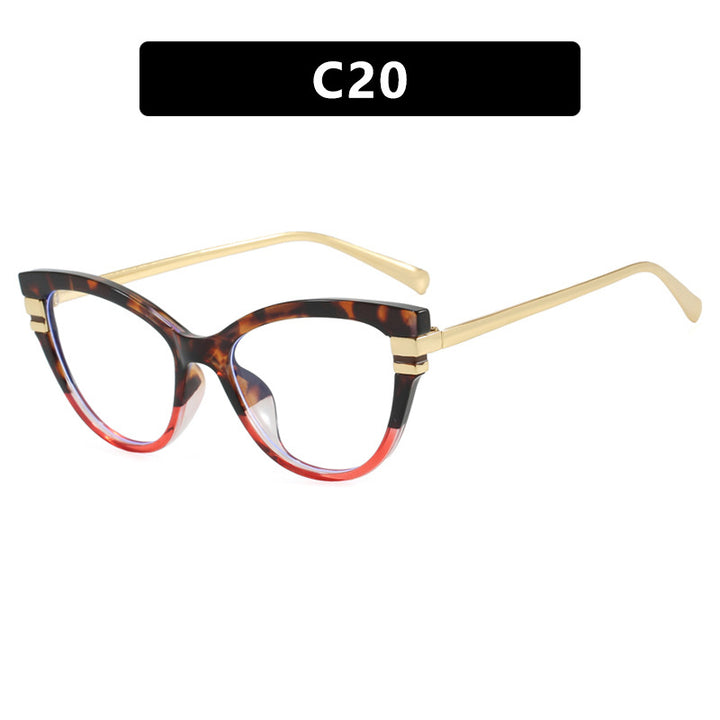 Ladies Cat-Eye Sunglasses with Elegant Plastic Frame and Golden Accents Stornfield