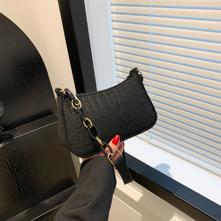 Croc-Textured Mini Crossbody Bag