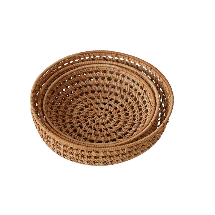 Ladies' round basket made of handwoven natural material Stornfield