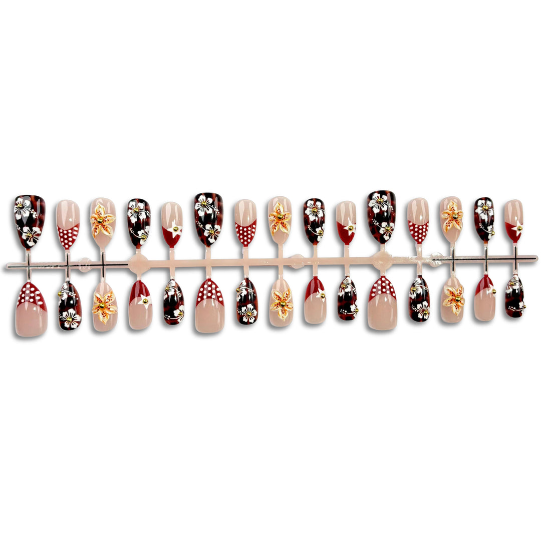 Artistic Floral Press-On Nail Art Set 1790746250