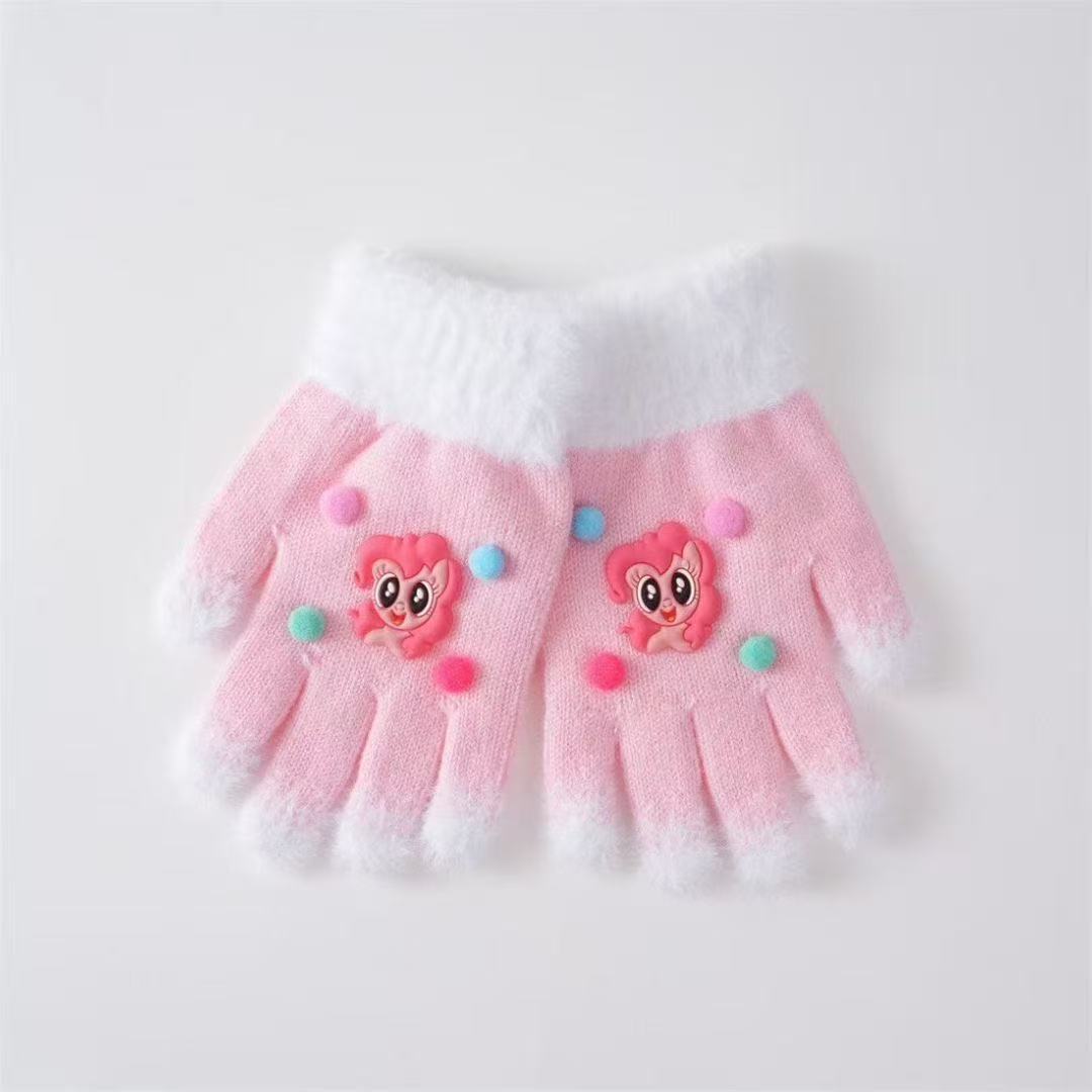 Children's Playful Cartoon-Themed Fingerless Gloves Stornfield