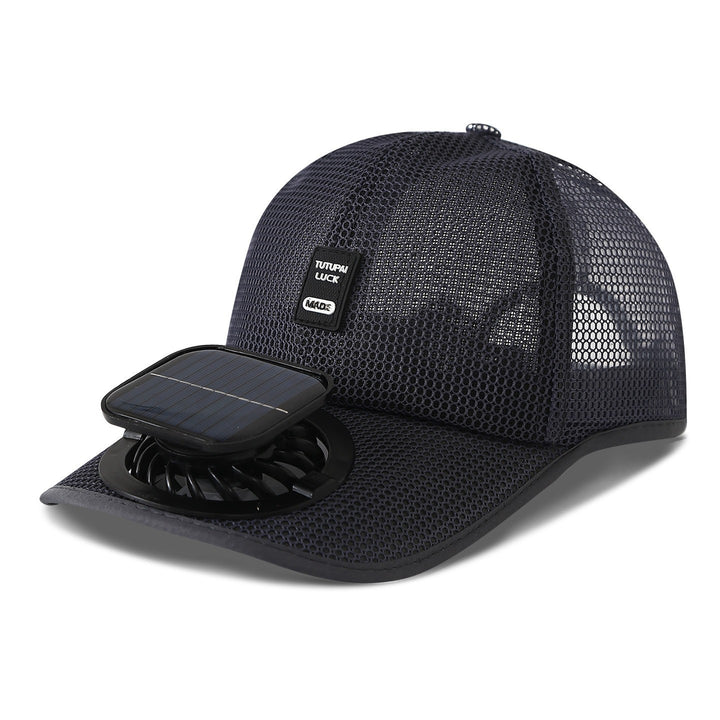 solar-powered mesh baseball cap with removable front fan Stornfield