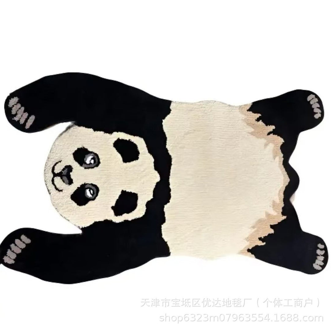 Tiger-Shaped Embroidered Accent Rug