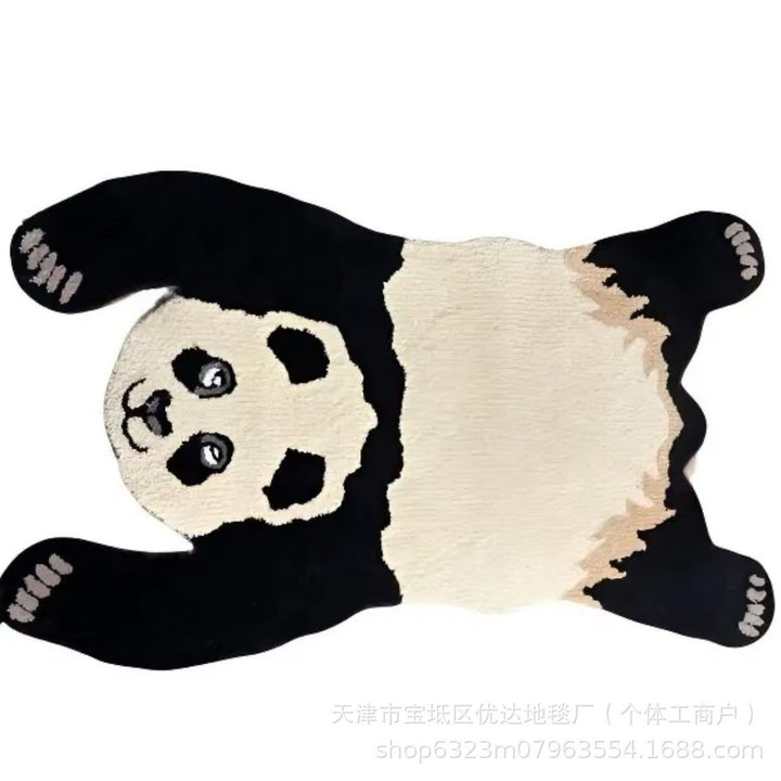 Tiger-Shaped Embroidered Accent Rug
