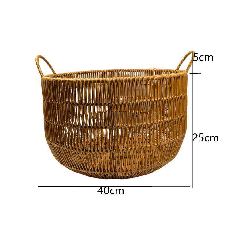 Large Round Handcrafted Woven Storage Basket Stornfield