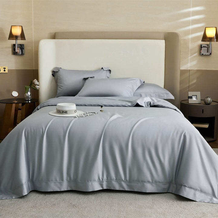 Luxury Sateen Duvet Cover Bedding Set with Hidden Zipper and Pillow Shams