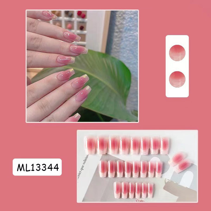 High-quality artificial nails with natural ombre effect