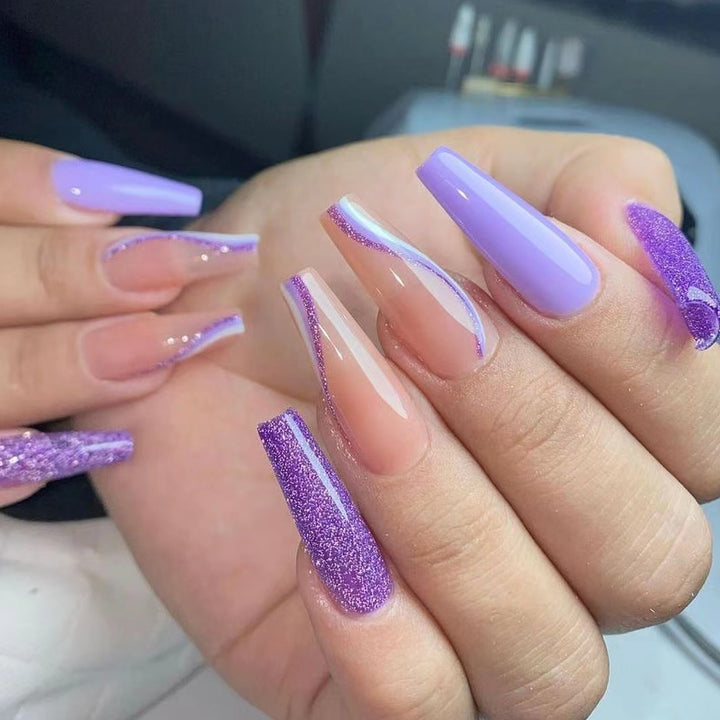 Glamorous Stiletto Nails with Glitter and Ombre Design Stornfield