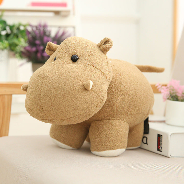 Plush Hippo Cuddle Pillow with Weighted Core and Ultra-Soft Microfleece Cover Stornfield