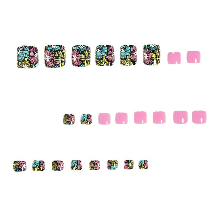 Nail art with colorful flower pattern Stornfield