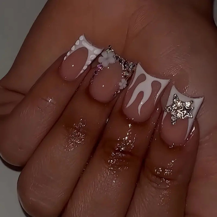Artistic 3D Decorated Press-On Nails Stornfield