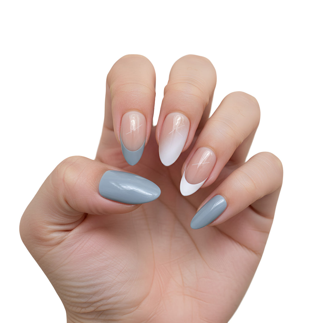 Elegant Ombre Almond-Shaped Press-On Nails Stornfield