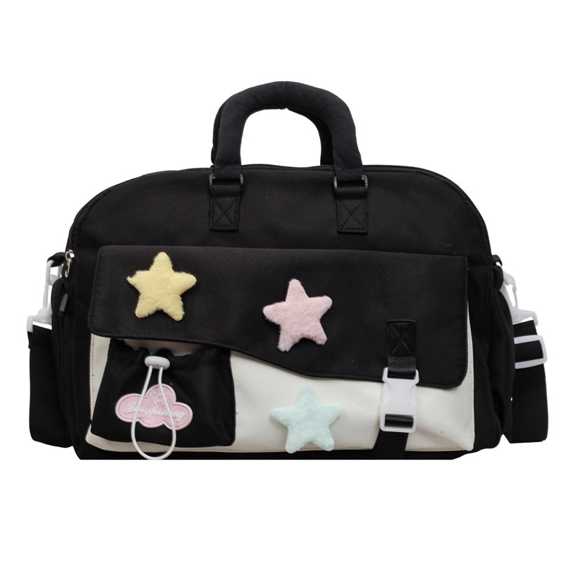 Fashionable Tote Bag With Colorful Applications Stornfield