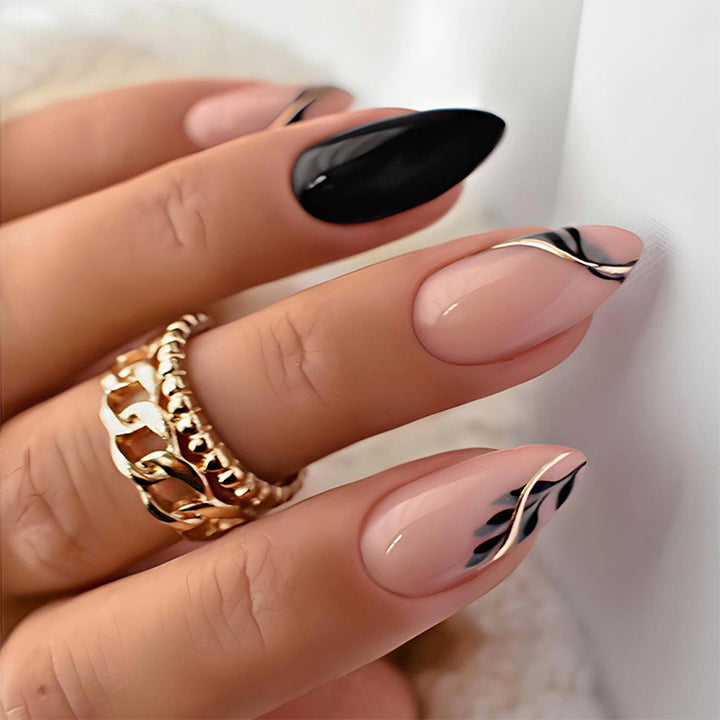 Decorative Press-On Nail Set with Elegant Designs Stornfield