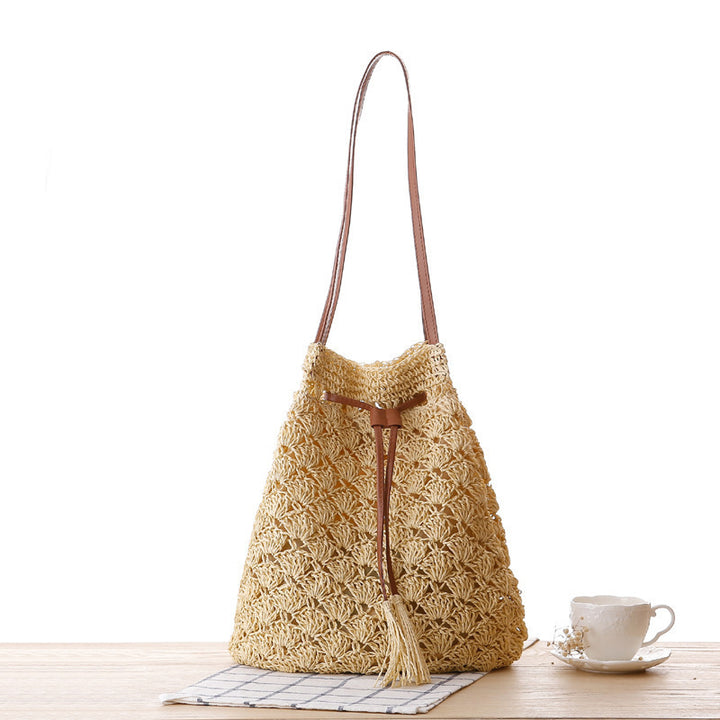 Trendy Bast bag with leather accents Stornfield