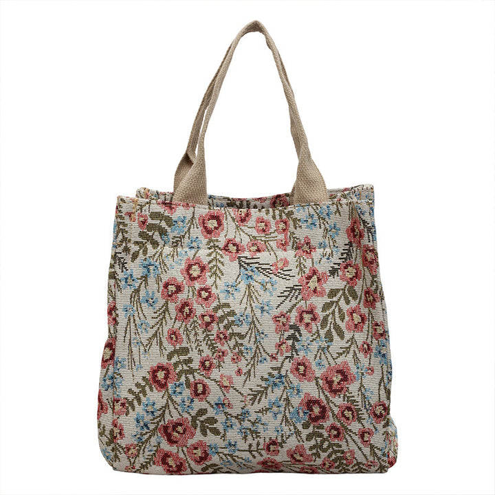 Floral Embroidered Canvas Tote Bag  1790617064