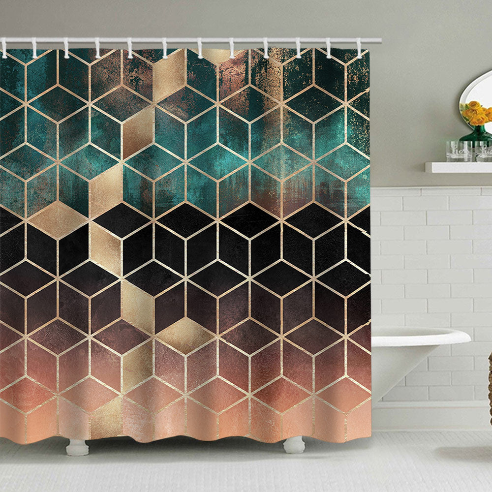 Textured Mosaic Pattern Shower Curtain Stornfield