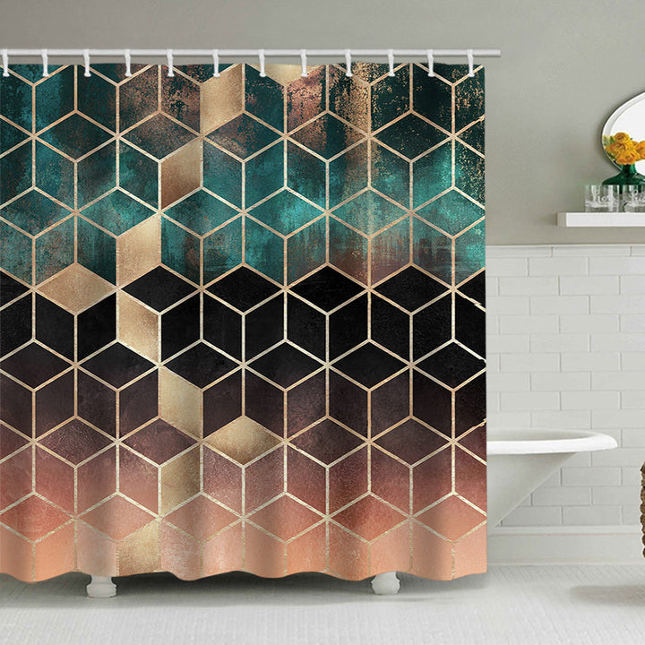Textured Mosaic Pattern Shower Curtain Stornfield