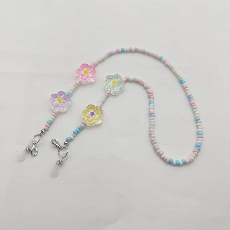 Playful glasses holder chain with flower pendants Stornfield