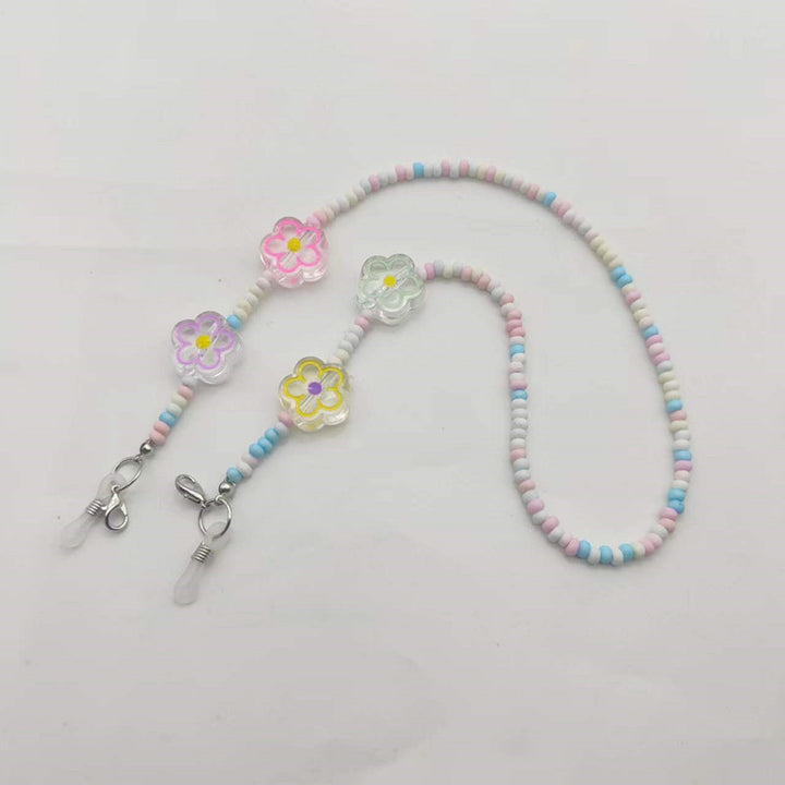 Playful glasses holder chain with flower pendants Stornfield