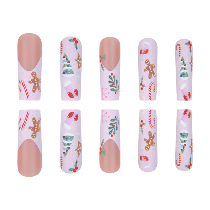 Festive Holiday-Themed Long Press-On Nails Stornfield