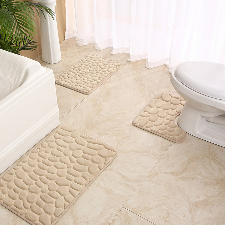 Pebble Textured Comfort Bath Mat Set