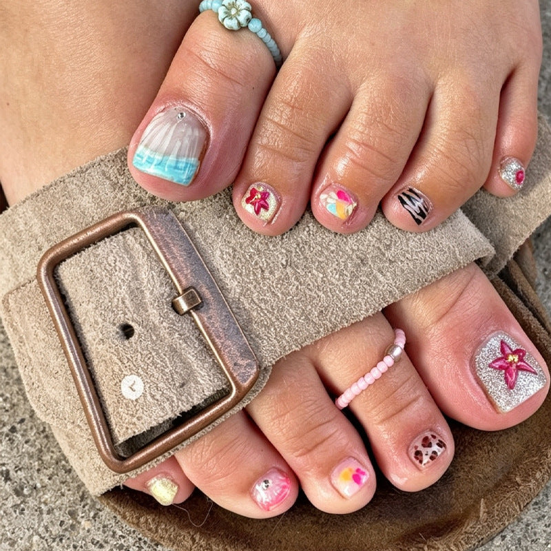 Artificial Nail Set with Playful Summer Designs Stornfield