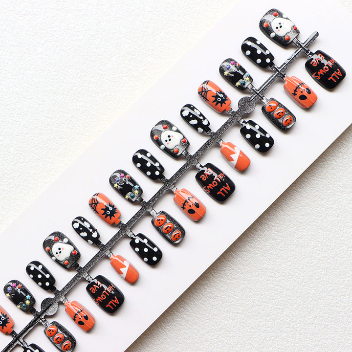 Festive Halloween-Themed Press-On Nail Set Stornfield