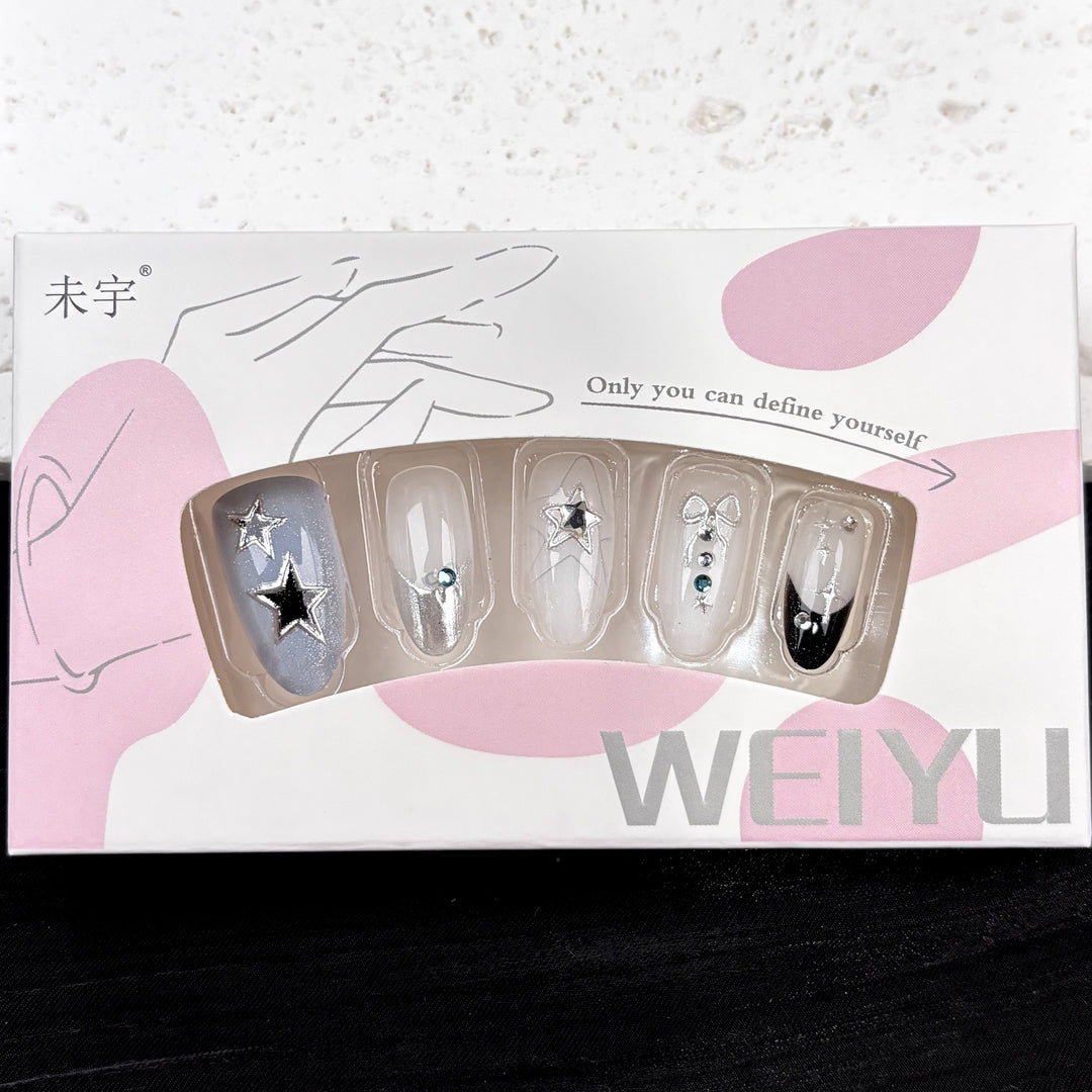 Premium Star-Embellished Press-On Nail Set