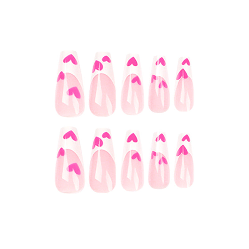 Artful Stiletto Nails with Hearts Design Stornfield
