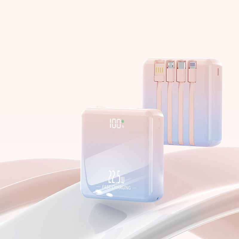 Portable power bank with integrated charging cables and digital display Stornfield