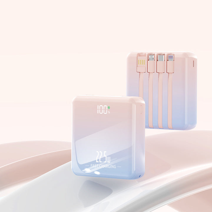 Portable power bank with integrated charging cables and digital display Stornfield