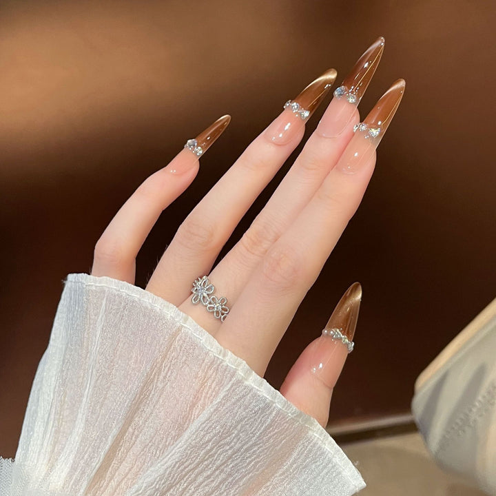 Glamorous Long Stiletto Press-On Nail Extensions Stornfield 1787316087