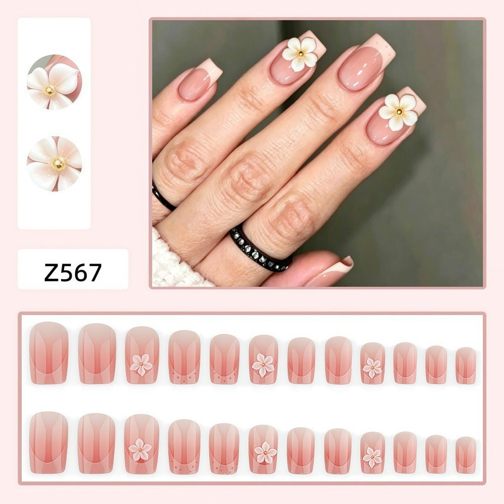 Artificial nails with 3D flower design Stornfield