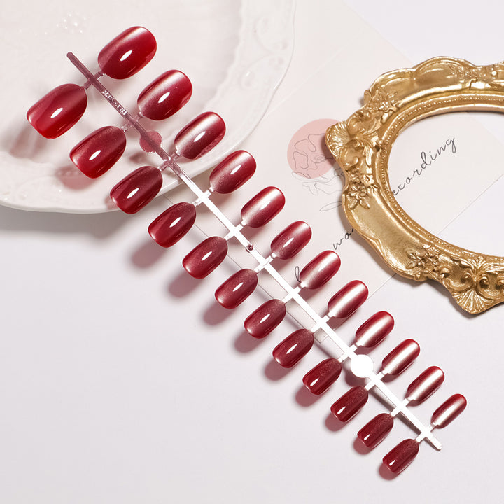 Glossy Almond-Shaped Press-On Nails Set Stornfield