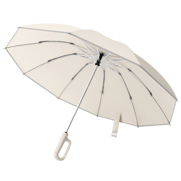 Women's elegant and windproof automatic folding umbrella with non-slip wooden handle Stornfield