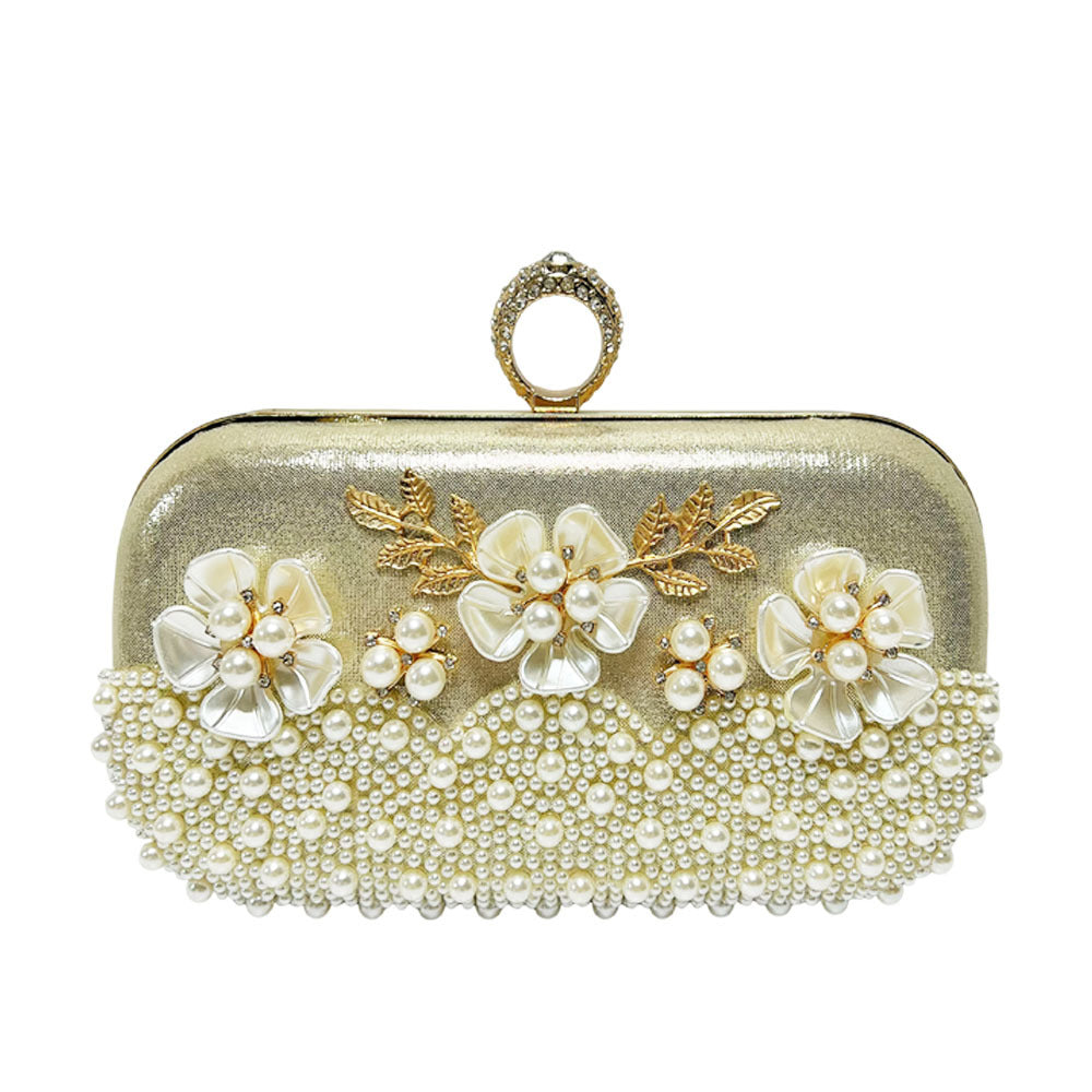 Elegant Pearl-Embellished Evening Purse