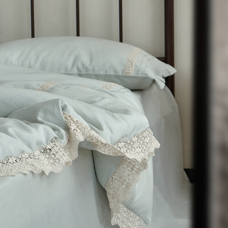 Luxury Embroidered Linen Duvet Cover Set