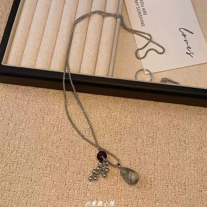 Bohemian Pendant Necklace with Gemstone Charm Stornfield
