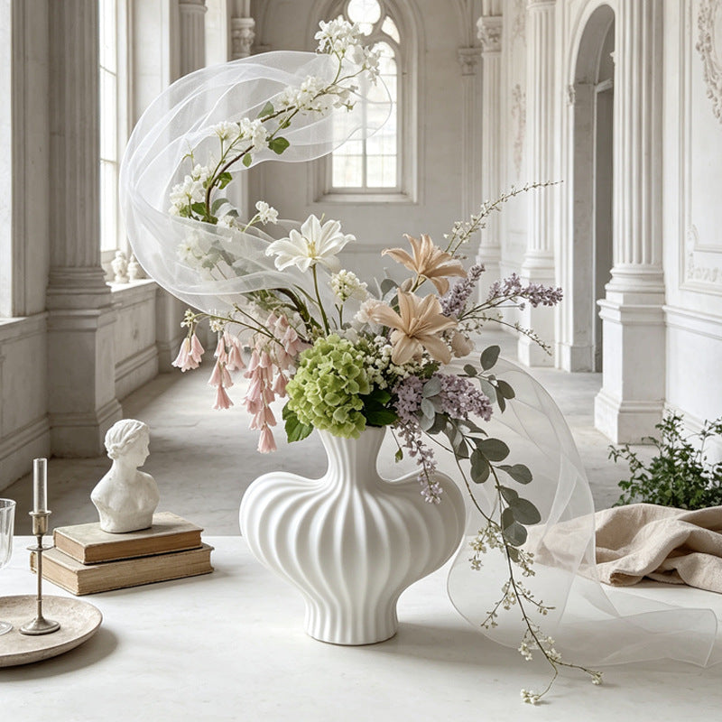Sculpted Ribbed Decorative Vase Stornfeild