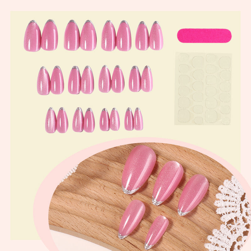 Artificial nail set with an elegant glitter finish and natural look Stornfield