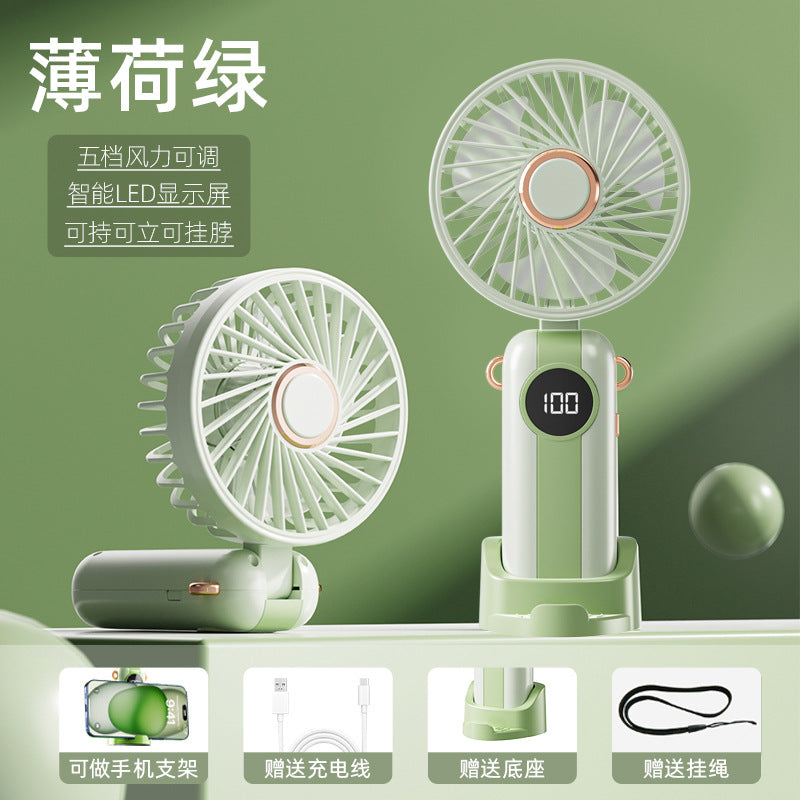 Unisex Portable Fan with Smart LED Display and Variable Speed Control Stornfield