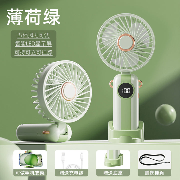 Unisex Portable Fan with Smart LED Display and Variable Speed Control Stornfield