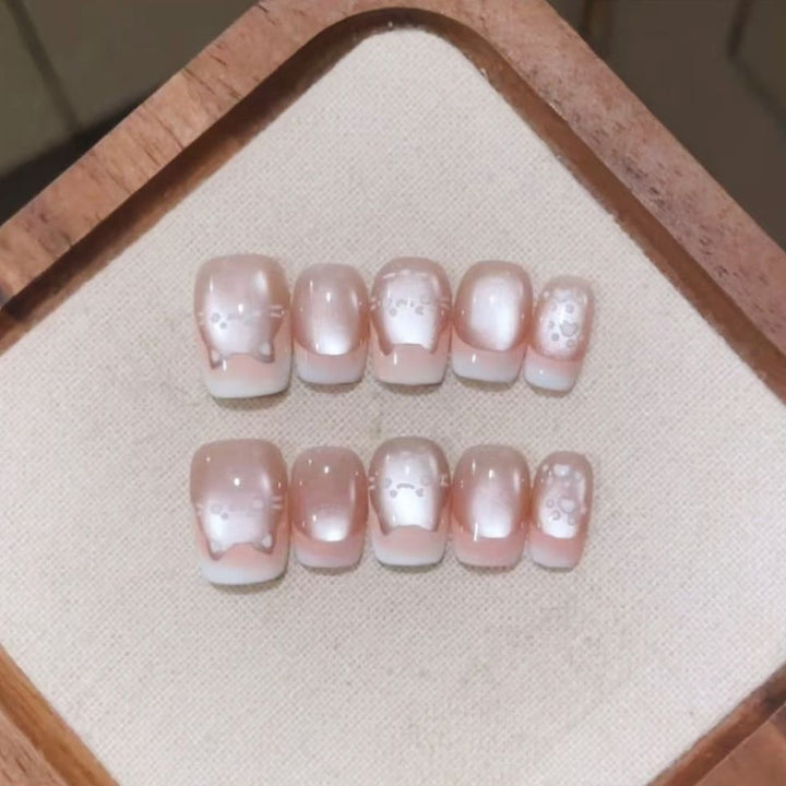 Elegant French Tip Press-On Nail Set Stornfield