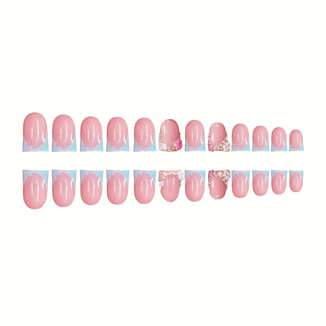 Floral Embellished Press-On Nails Stornfield