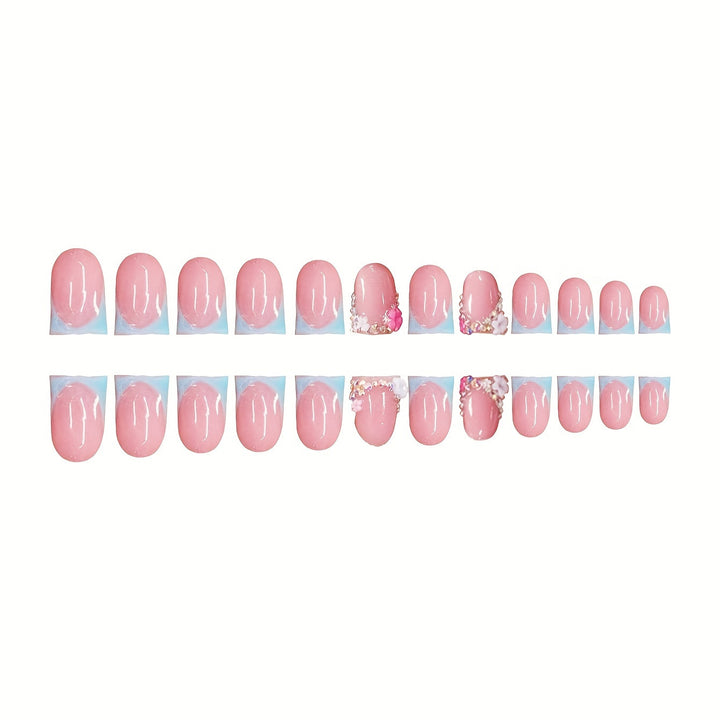 Floral Embellished Press-On Nails Stornfield