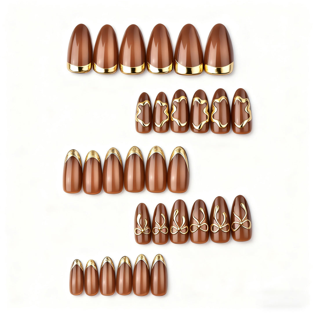 Decorative Metallic Accent Press-On Nail Set