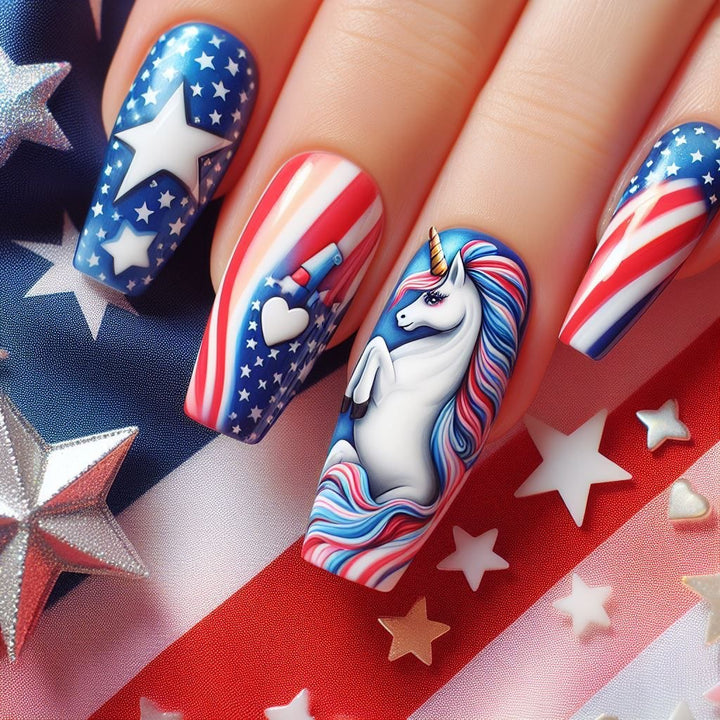 Creative nail art with patriotic designs Stornfield